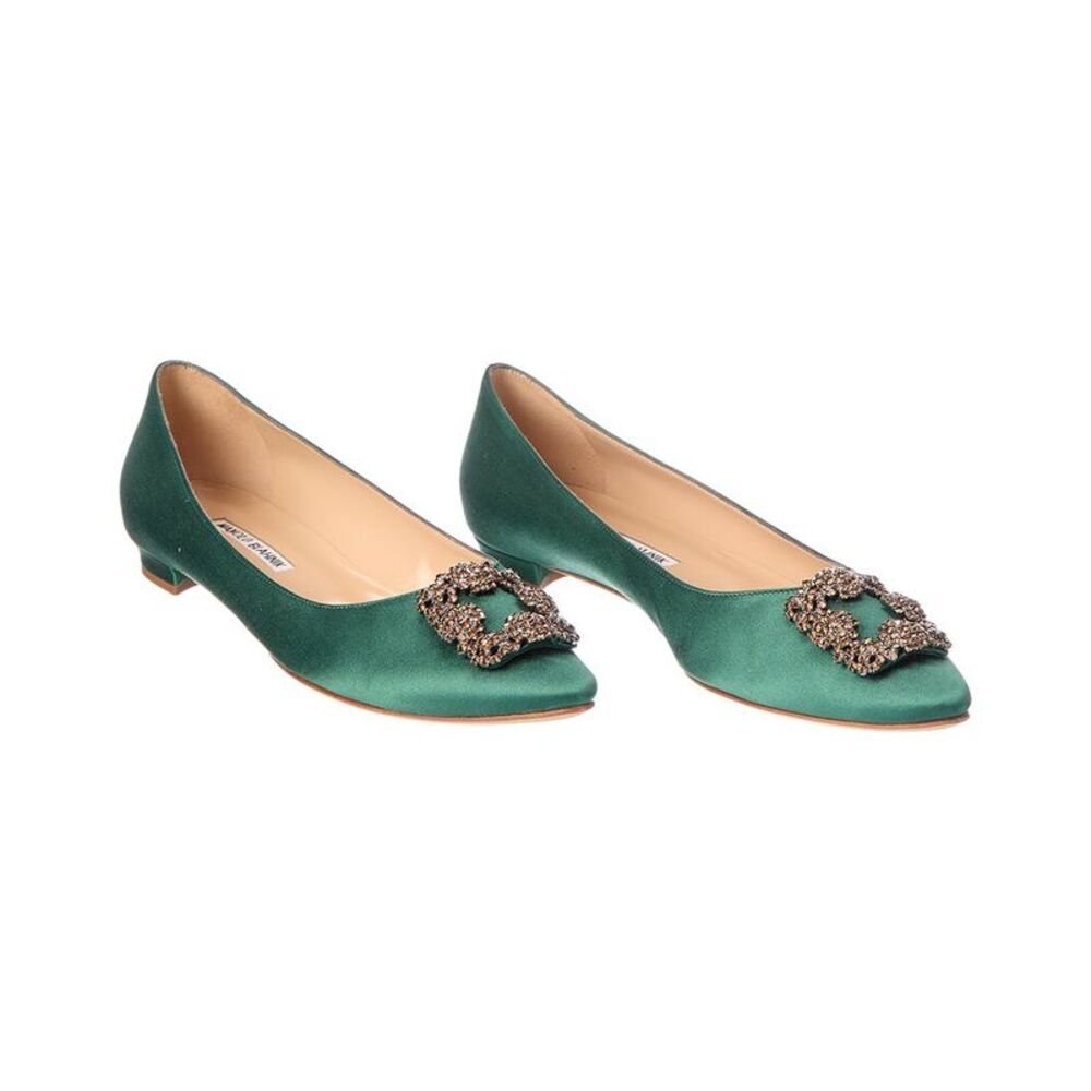 Manolo Blahnik Hangisi Satin Flat